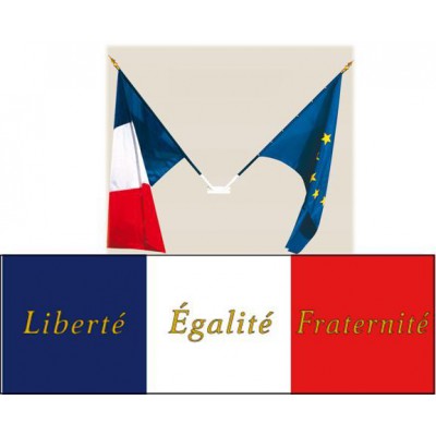 PANNEAU REPUBLICAIN avec 2 drapeaux