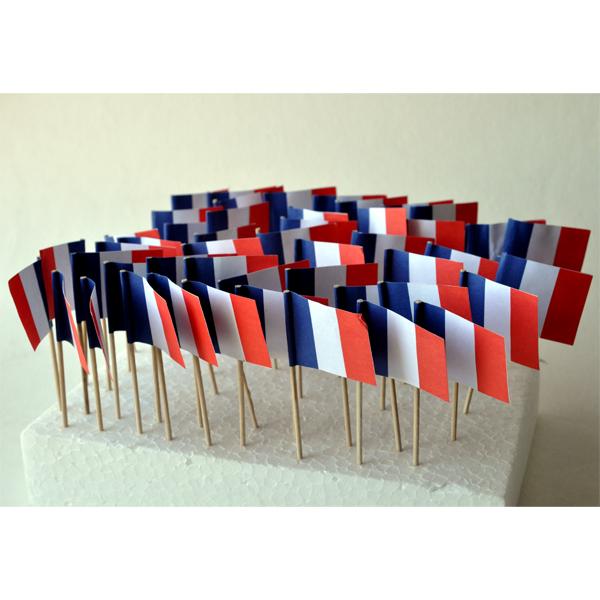 50 DRAPEAUX COCKTAIL FRANCE 30X40mm