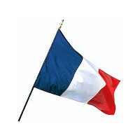 DRAPEAU FRANCE avec hampe bois