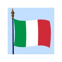 DRAPEAU Italie avec hampe bois
