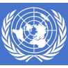 drapeau ONU finition pavillon sangle et 2 anneaux