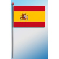 DRAPEAU PLASTIFIE 9.5X16CM Espagne avec armoiries