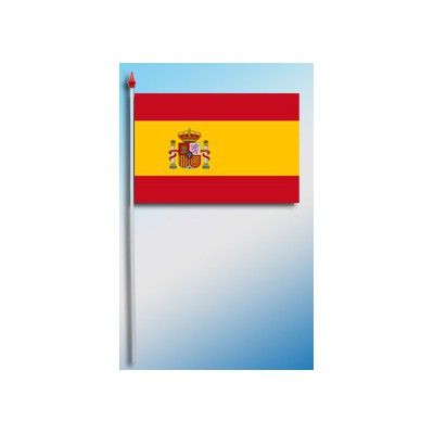DRAPEAU PLASTIFIE 9.5X16CM Espagne avec armoiries