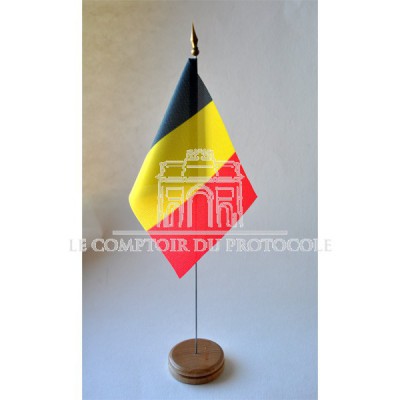 MINI DRAPEAU DE TABLE BELGIQUE TISSU 10X14CM