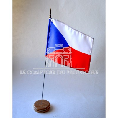 MINI DRAPEAU DE TABLE REPUBLIQUE TCHEQUE TISSU 10X14CM