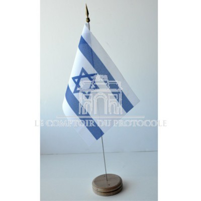 MINI DRAPEAU DE TABLE ISRAEL TISSU 10X14CM