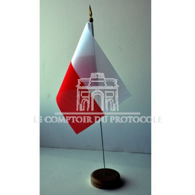 MINI DRAPEAU DE TABLE POLOGNE TISSU 10X14CM