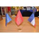 lot de 3 mini-drapeaux avec socle bois - france europe region