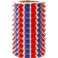 12 Lampions tricolores - 13cm cylindrique