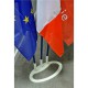 LOT DE 3 DRAPEAUX FRANCE EUROPE REGION - socle triple