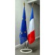 LOT DE 2 DRAPEAUX FRANCE EUROPE REGION - socle double