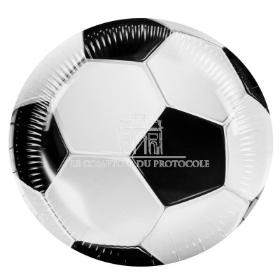 set de 8 assiettes rondes football 23cm