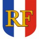 ECUSSON METAL PORTE-DRAPEAUX - TRICOLORE RF 40X50CM