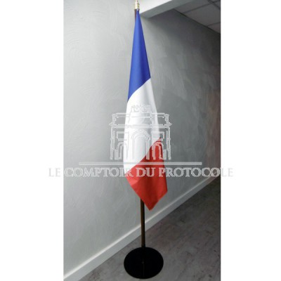 DRAPEAU FRANCE SUR SOCLE METAL NOIR