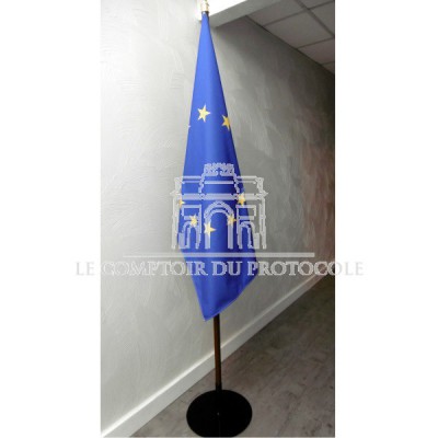 DRAPEAU FRANCE SUR SOCLE METAL NOIR