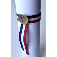 ruban pour diplôme du TRAVAIL avec bouton Marianne