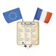 Lot écusson Marseillaise + 2 drapeaux France Europe – modèle classique