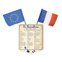 Lot écusson Marseillaise + 2 drapeaux France Europe – modèle classique