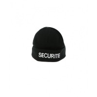 BONNET NOIR SECURITE BRODERIE BLANCHE