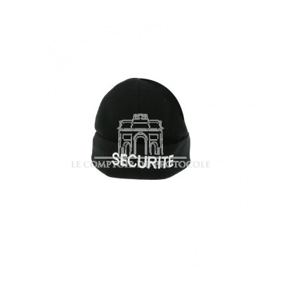 BONNET NOIR SECURITE BRODERIE BLANCHE