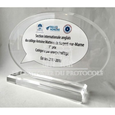 TROPHEE ACRYGLASS avec marquage couleur