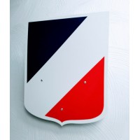 ECUSSON ALU PORTE-DRAPEAUX DE FACADE TRICOLORE 39X45CM