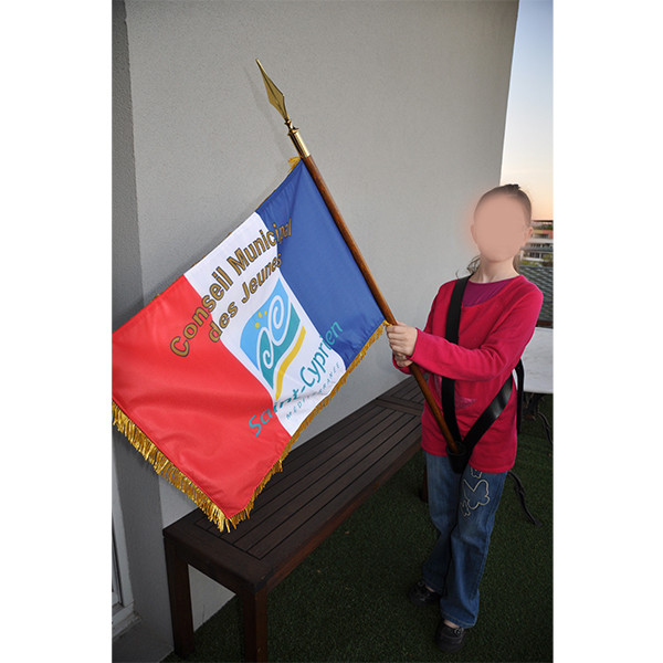Baudrier porte drapeau en cuir pour défiler - FABER FRANCE