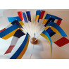LOT DE 16 DRAPEAUX FRANCE UKRAINE sur socle bois