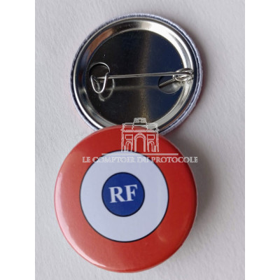 BADGE COCARDE TRICOLORE RF 38mm