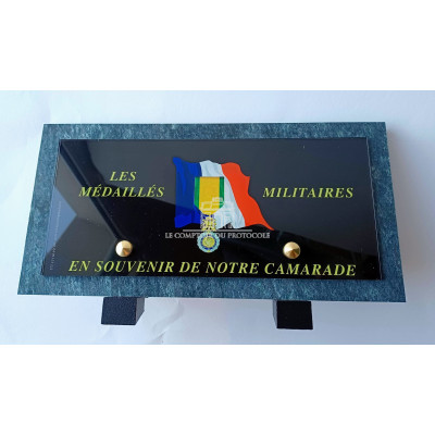 PLAQUE FUNERAIRE LES MEDAILLES MILITAIRES