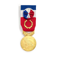 MEDAILLE DU TRAVAIL 40 ANS GRAND OR vermeil