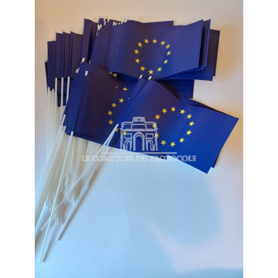 DRAPEAU EUROPE PAPIER 12X24CM  - lot de 50 ex