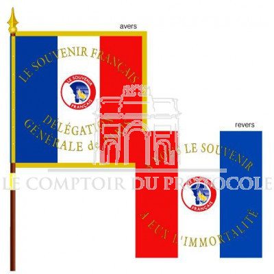 DRAPEAU BRODE LE SOUVENIR FRANCAIS 90X90CM