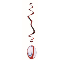 6 Suspensions Ballon de RUGBY 80CM