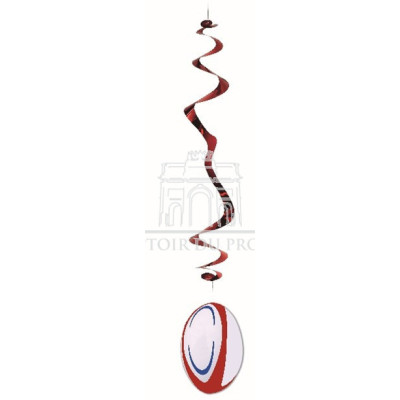 6 Suspensions Ballon de RUGBY 80CM