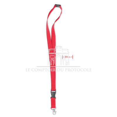 tour de cou rouge avec porte badge pvc