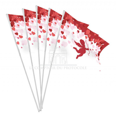 10 drapeaux papier ST VALENTIN 10x16cm