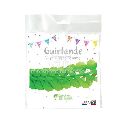 lot de 6 GUIRLANDES PAPIER VERT ST PATRICK 4m