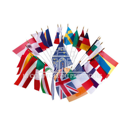 LOT DES 28 PAYS DE L UE + UE - drapeau tissu 10x15cm