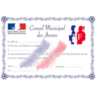 DIPLOME CONSEIL MUNICIPAL DES JEUNES