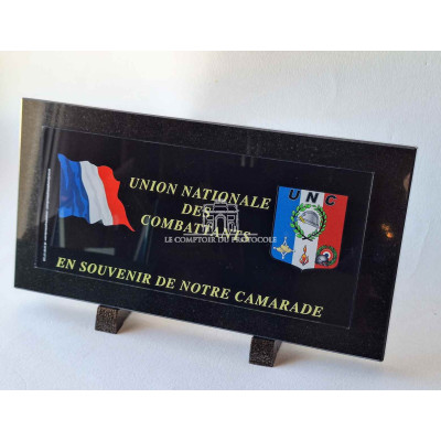 PLAQUE FUNERAIRE UNC