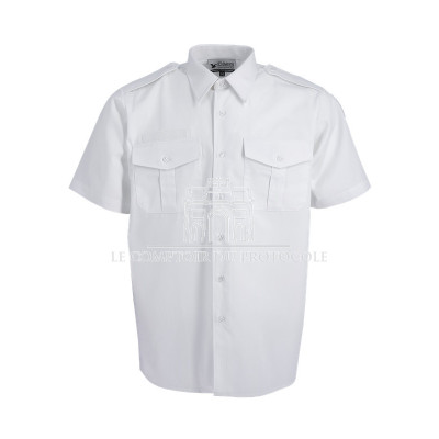 chemisette blanche police porte drapeau pompier