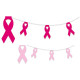 LOT DE 12 GUIRLANDES OCTOBRE ROSE RUBAN PLASTIQUE 10m