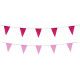 LOT DE 12 GUIRLANDES OCTOBRE ROSE TRIANGLE PLASTIQUE 10m