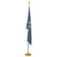 DRAPEAU SATIN EUROPE socle laiton