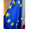 DRAPEAU SATIN EUROPE socle laiton