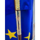 DRAPEAU SATIN EUROPE socle laiton