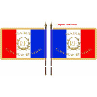 DRAPEAU LUXE SATIN avec franges bouillon OR