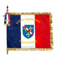 DRAPEAU LUXE SATIN avec franges bouillon OR