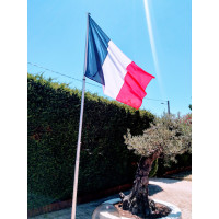 MAT TELESCOPIQUE 5.50M ET DRAPEAU FRANCE 100X150CM